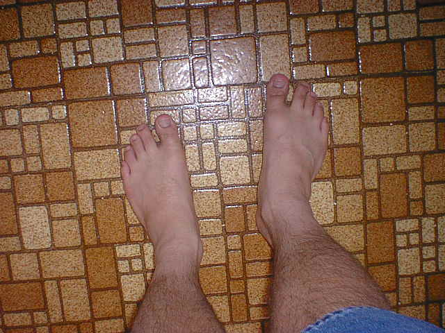 Barefeet in my bathroom