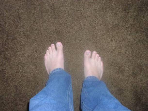 My feet on the floor