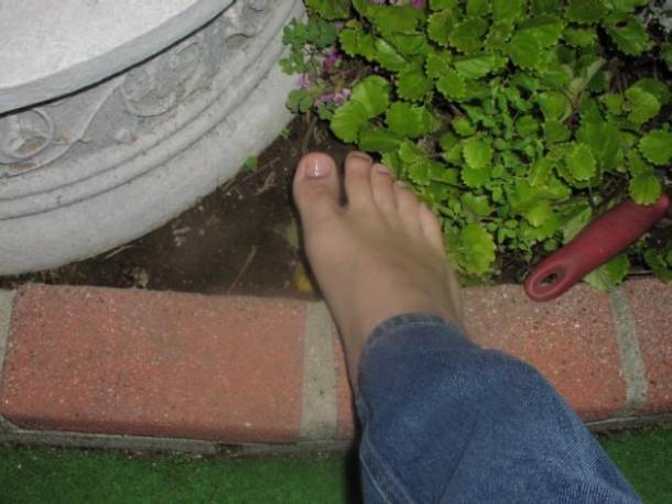 My feet playing in the garden