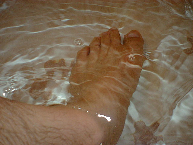 My foot under water