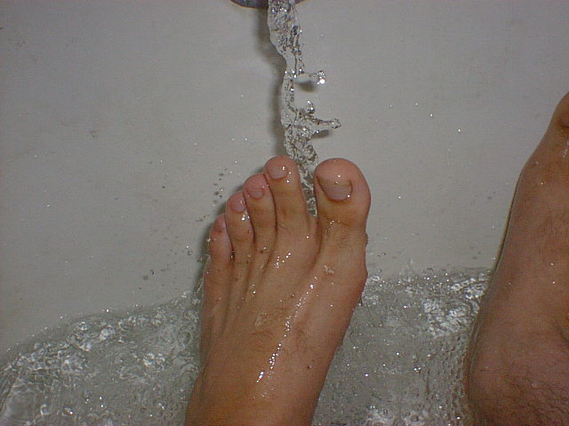 Washing soap from my foot