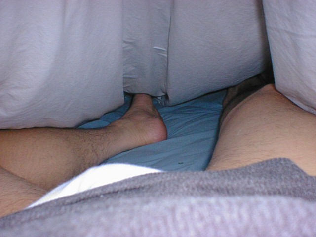 My sweaty legs in bed