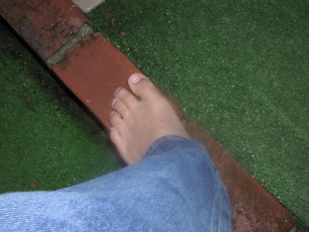 Playing outside with feet