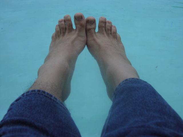 Wet toes from the pool