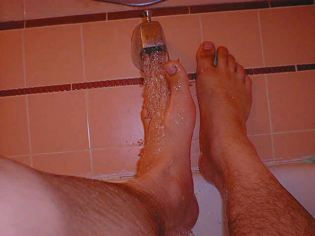 Having fun in bath with my feet