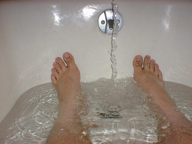 Nice and clean feet in bath