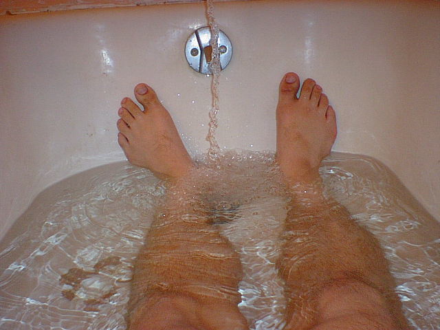 Showing off my feet in bath