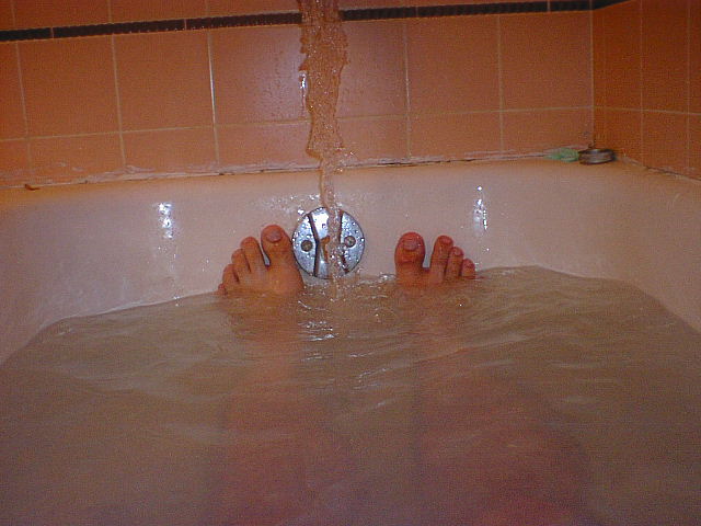 Soapy water with feet