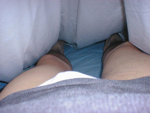 Showing my legs in my bed