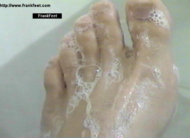 Washing feet with soap