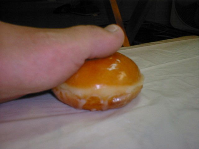 Pressing down on this doughnut