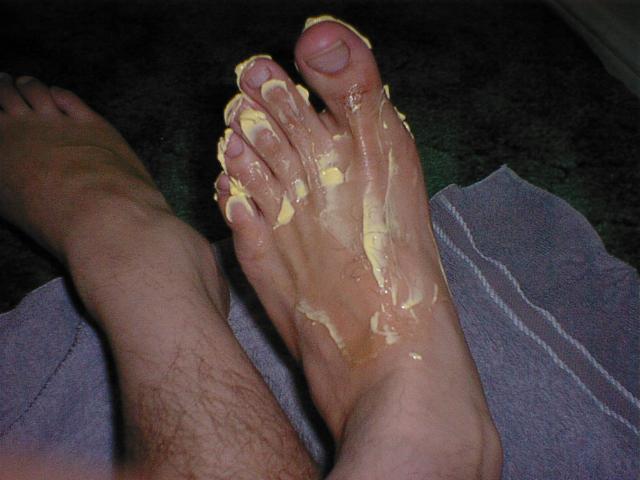 Buttered toes to lick off