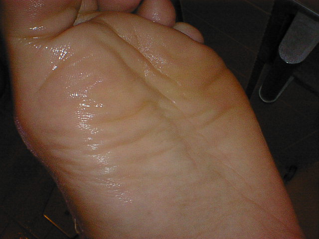 My wet soles in my bathtub