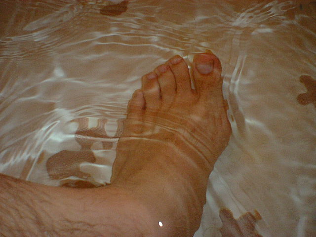 Franks foot under water