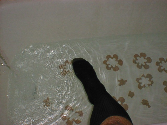 Getting my dress socks wet