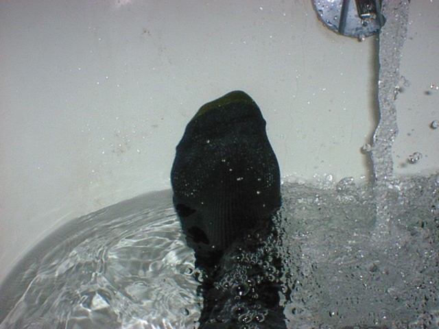 Washing my sweaty dress socks